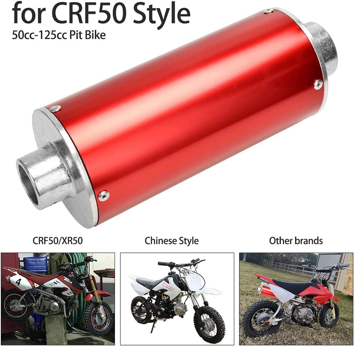 Red Pack of 2 Muffler Exhaust Silencer Pipe Head Assembly for Dirt Pit Bike W18245
