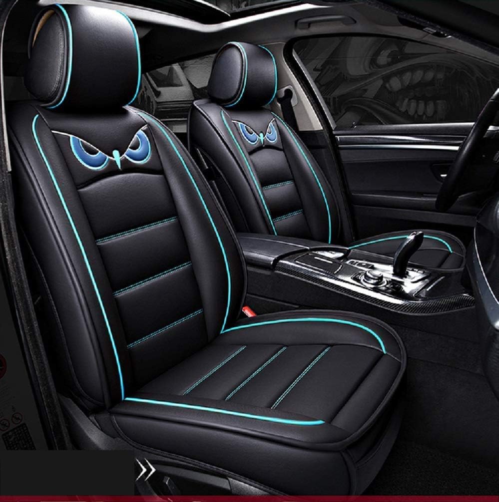 Black-Blue Waterproof Leather Car Seat Covers N51237