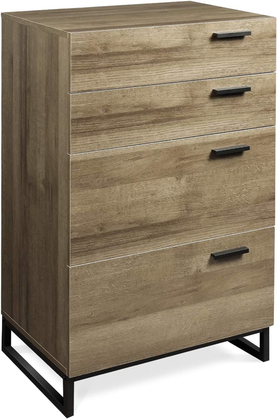 Gray Oak 4 Drawer Wood Dresser A34824