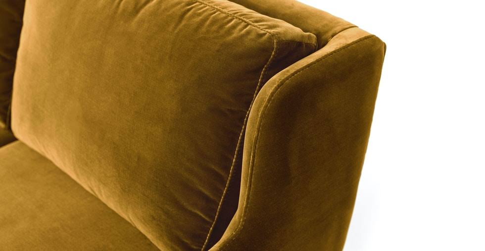 Yellow Velvet Chair with Walnut Wood Legs A74811