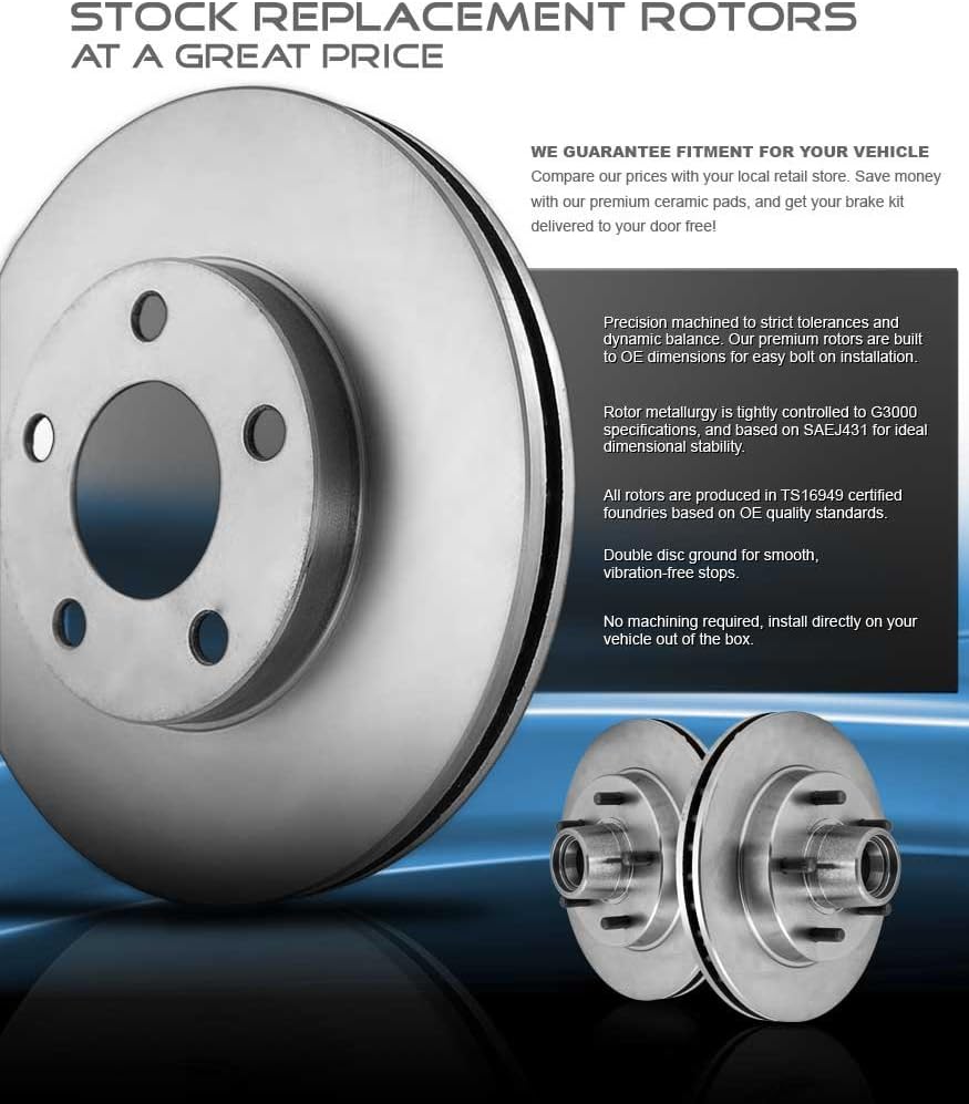 5 Lug Brake Disc Rotors and Metallic Brake Pads I9109
