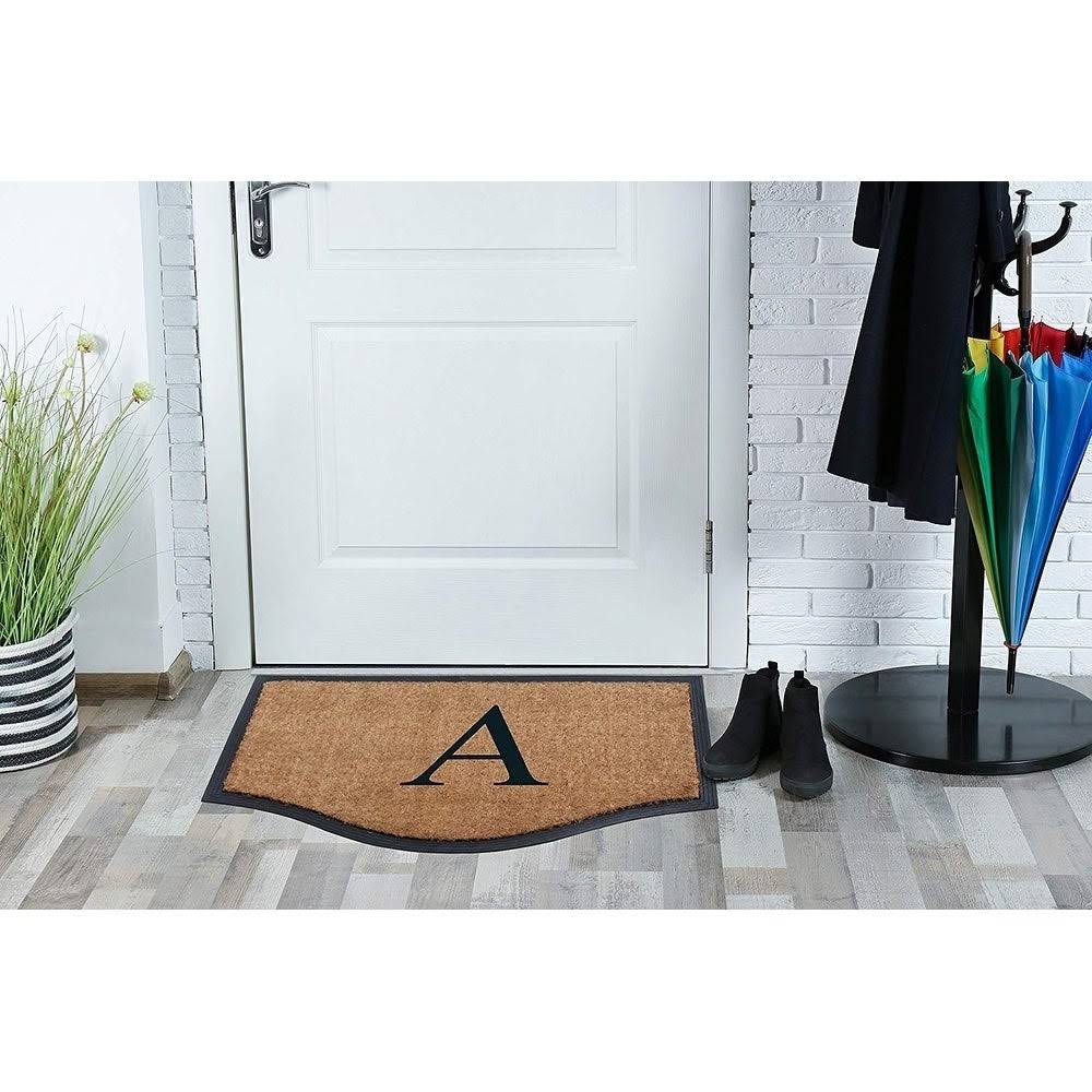Black/Beige Rubber and Coir Non-Slip Extra Large Door Mat R876