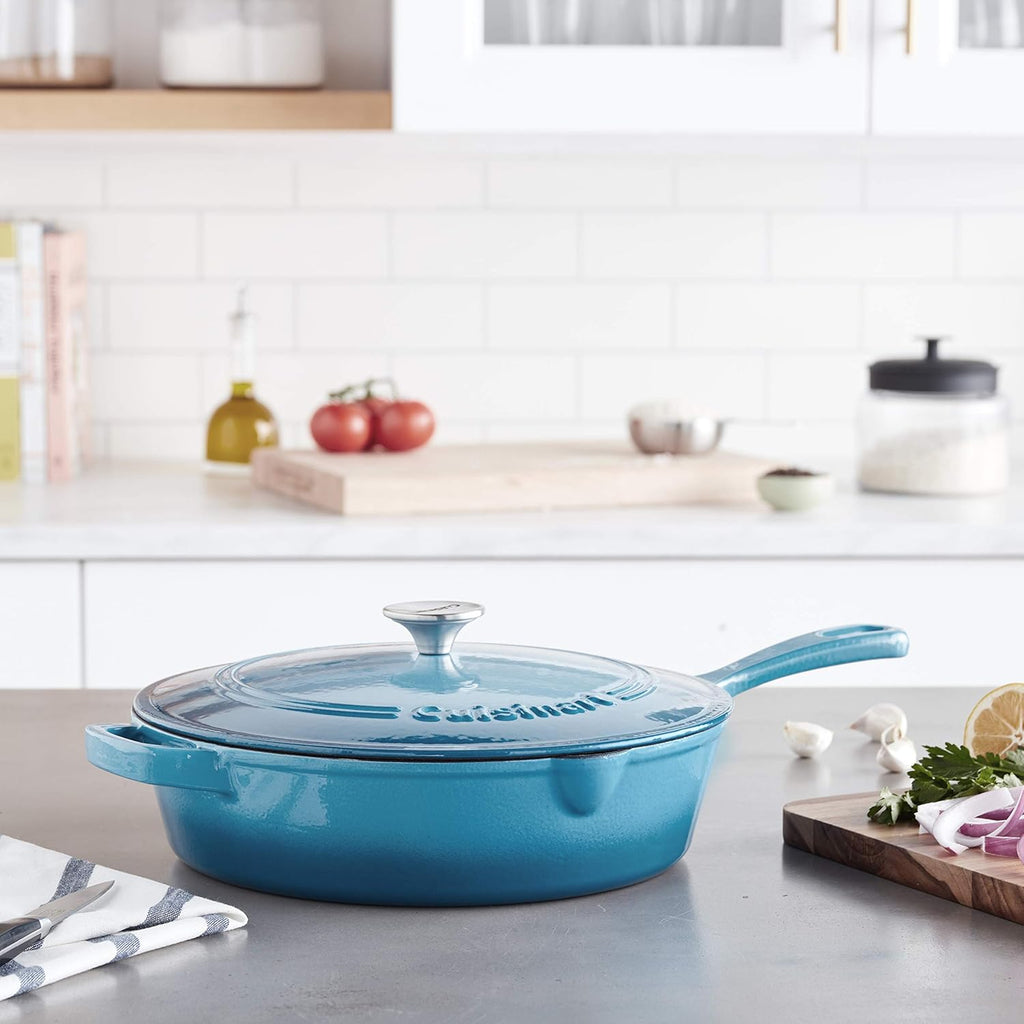 Enameled Cast Iron 12-Inch Chicken Fryer with Cover U235765