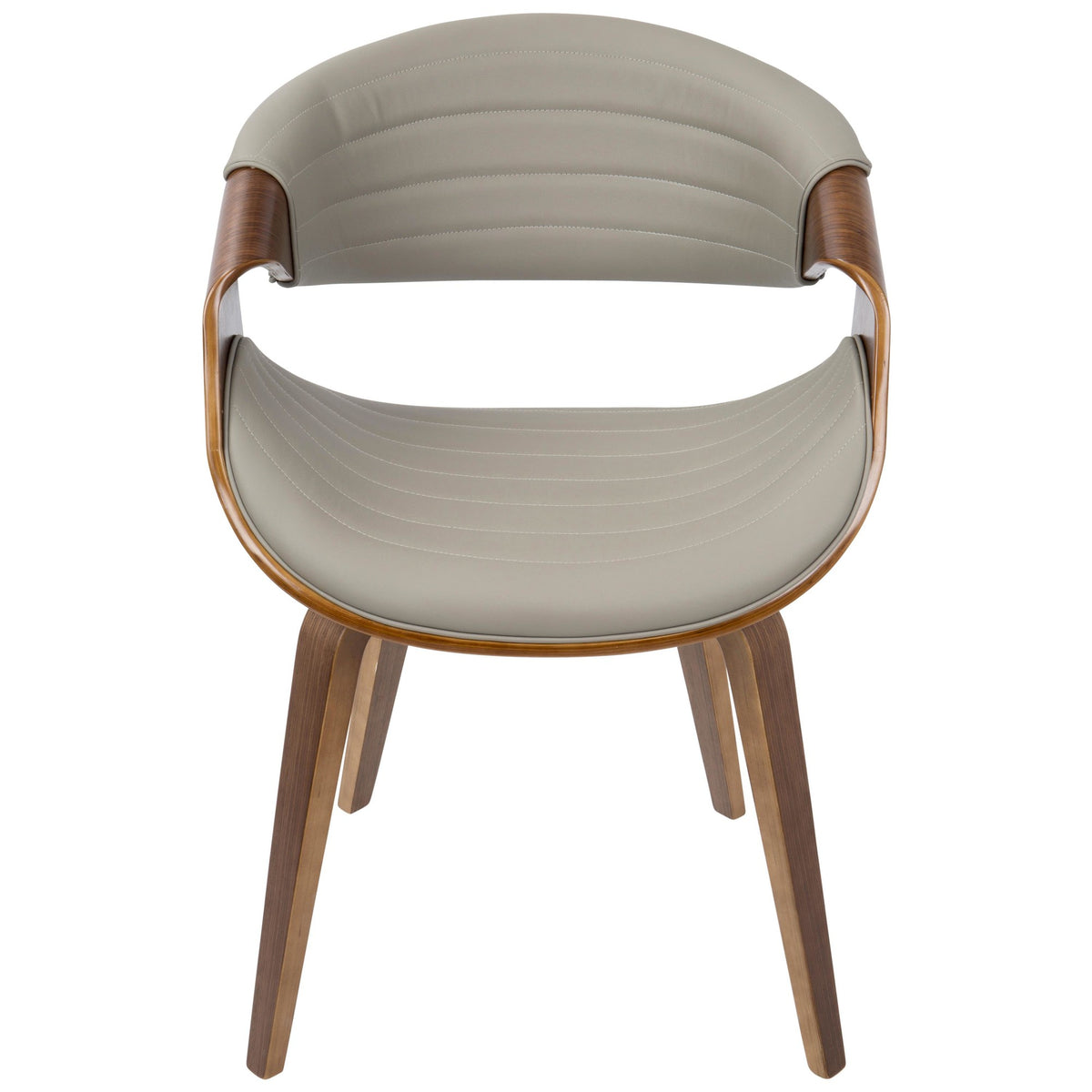 Walnut Wood and Grey Faux Leather Dining Chair T905
