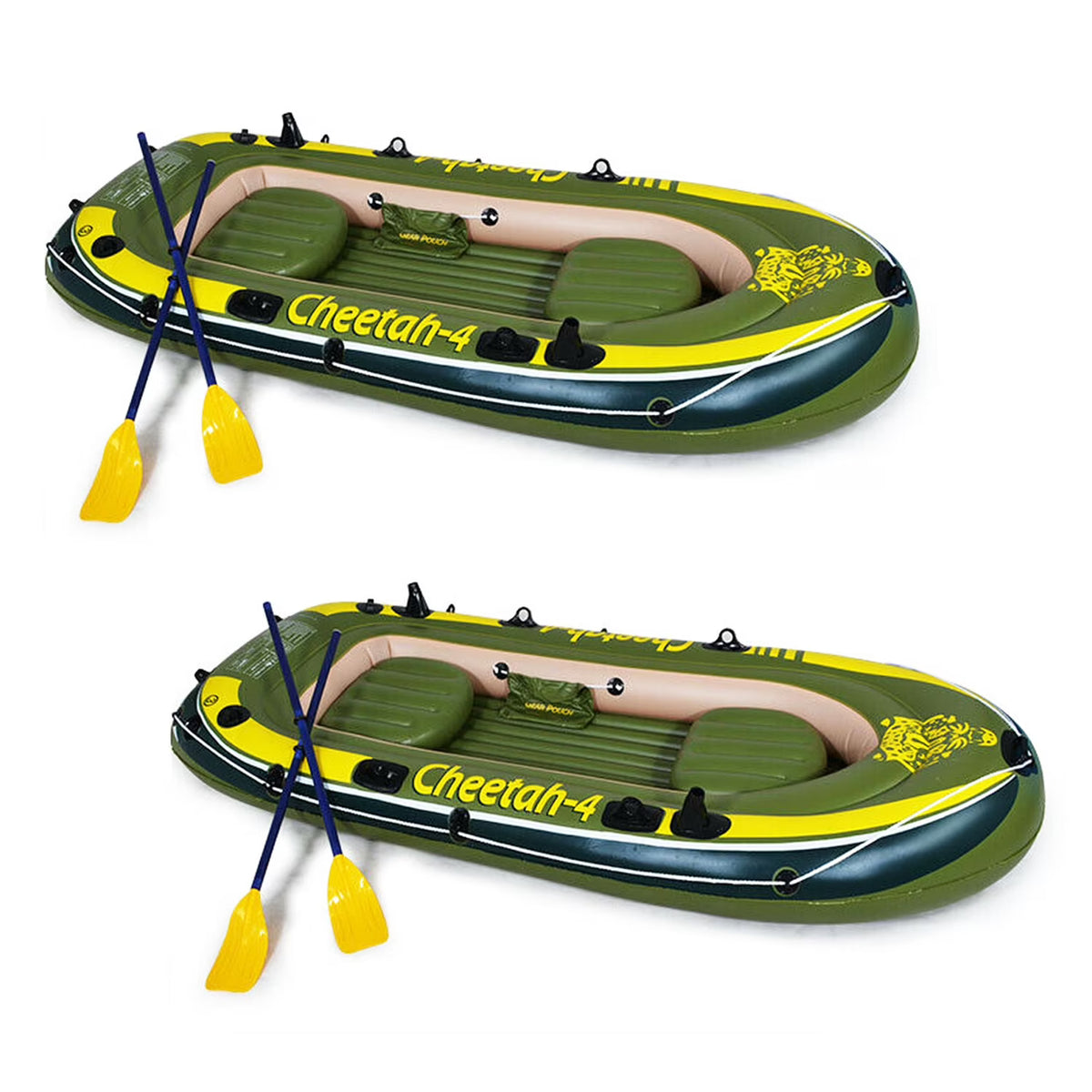 4 Person Inflatable Boat Raft Set with Oars & Air Pump X600