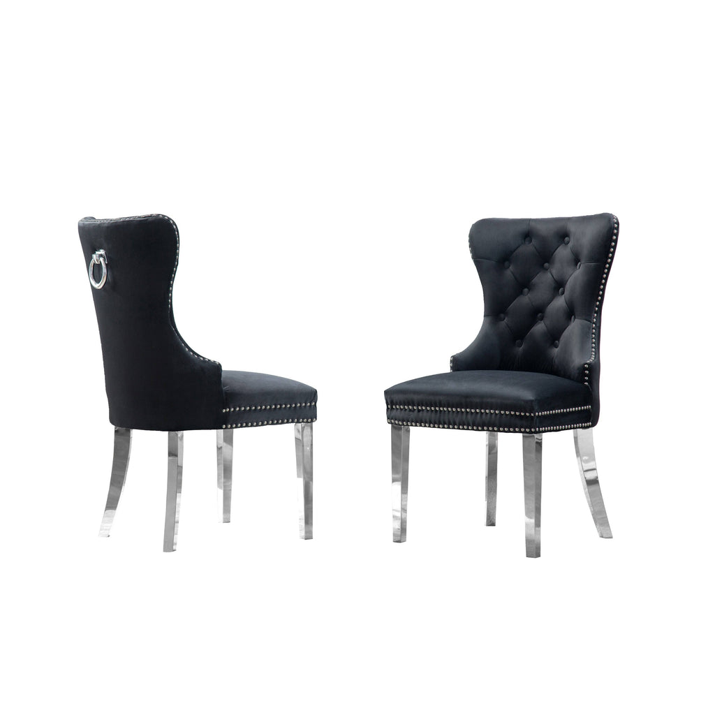 Navy Blue Button Tufted Dining Side Chair Set of 2 K745642