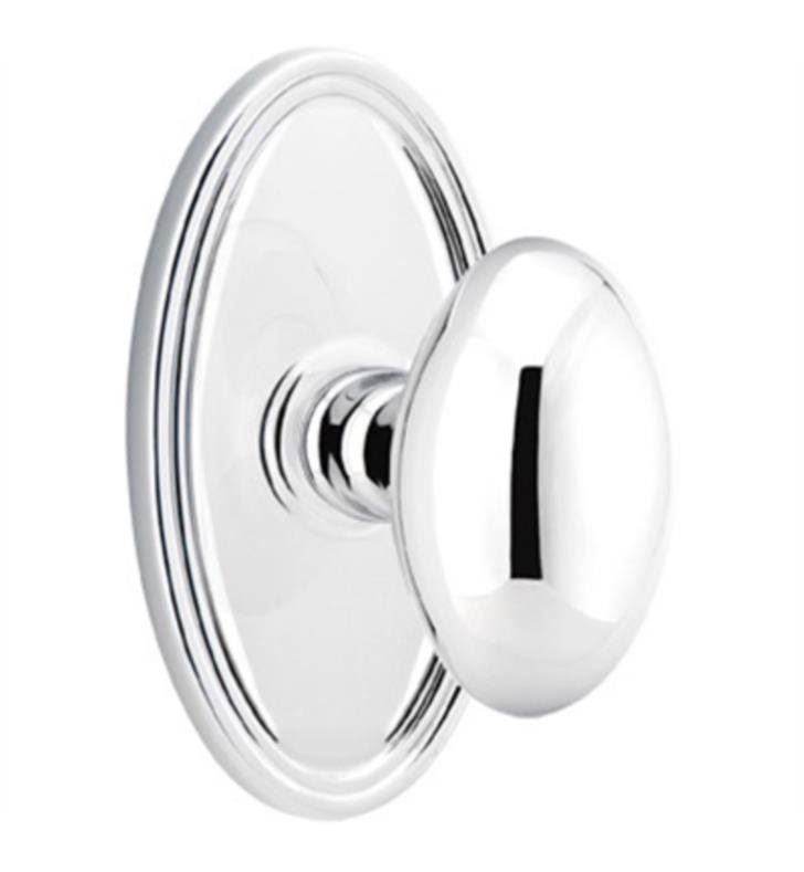 Passage Knob with Oval Rose, Unlacquered Brass O701102