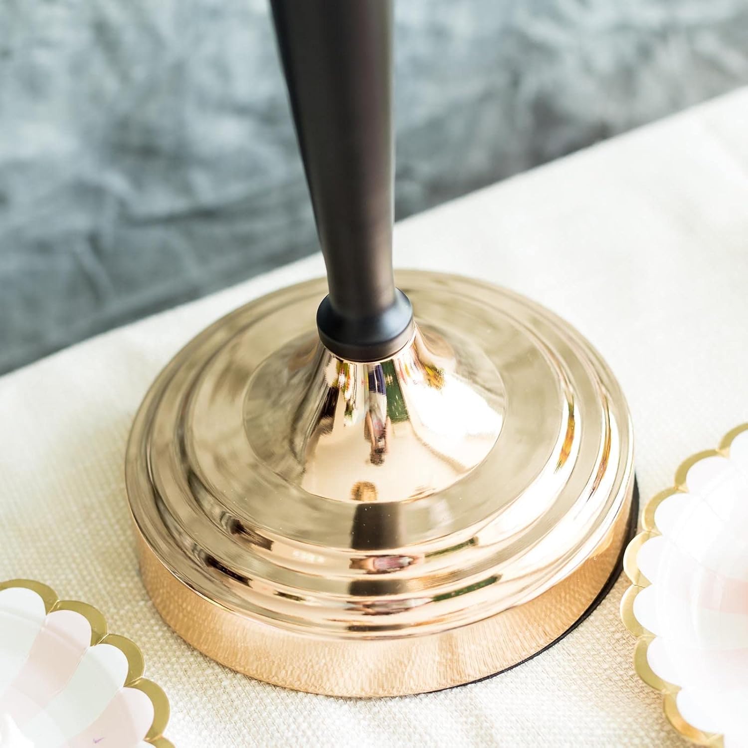 25 Matte Black/Gold Metal Tealight Candle Holder P974