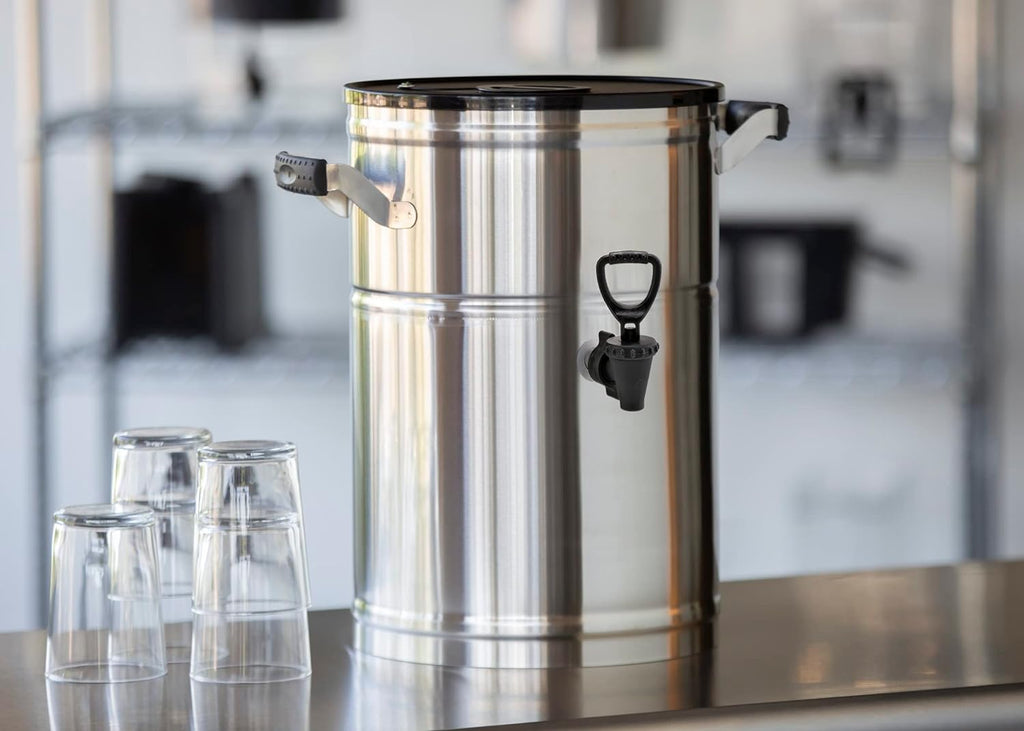 Round Tea Urn, 3 Gallon, Stainless Steel E128