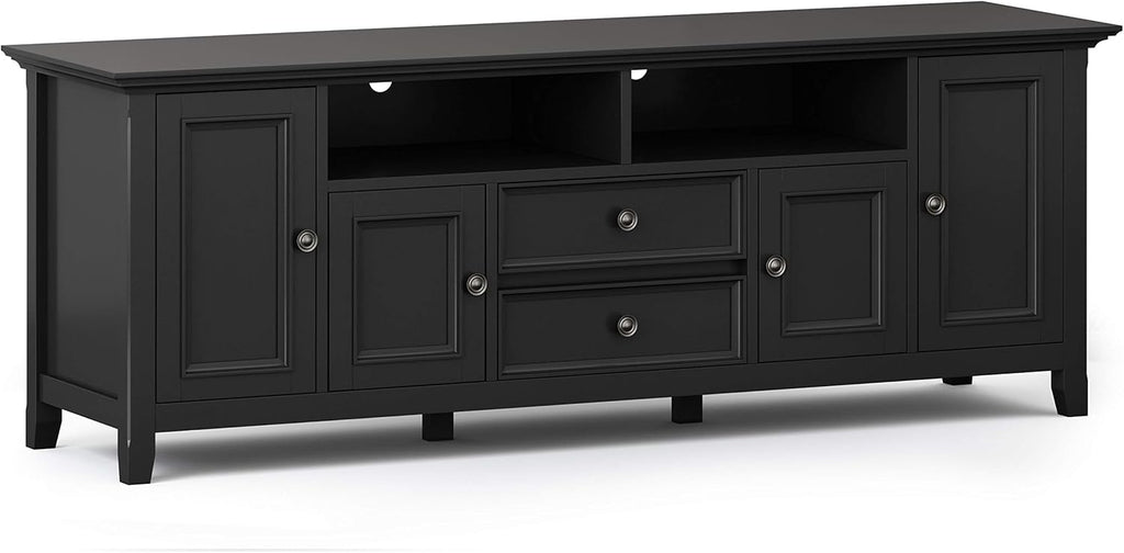 72 inch Solid Wood TV Media Stand with Storage Shelves and Cabinets B22142