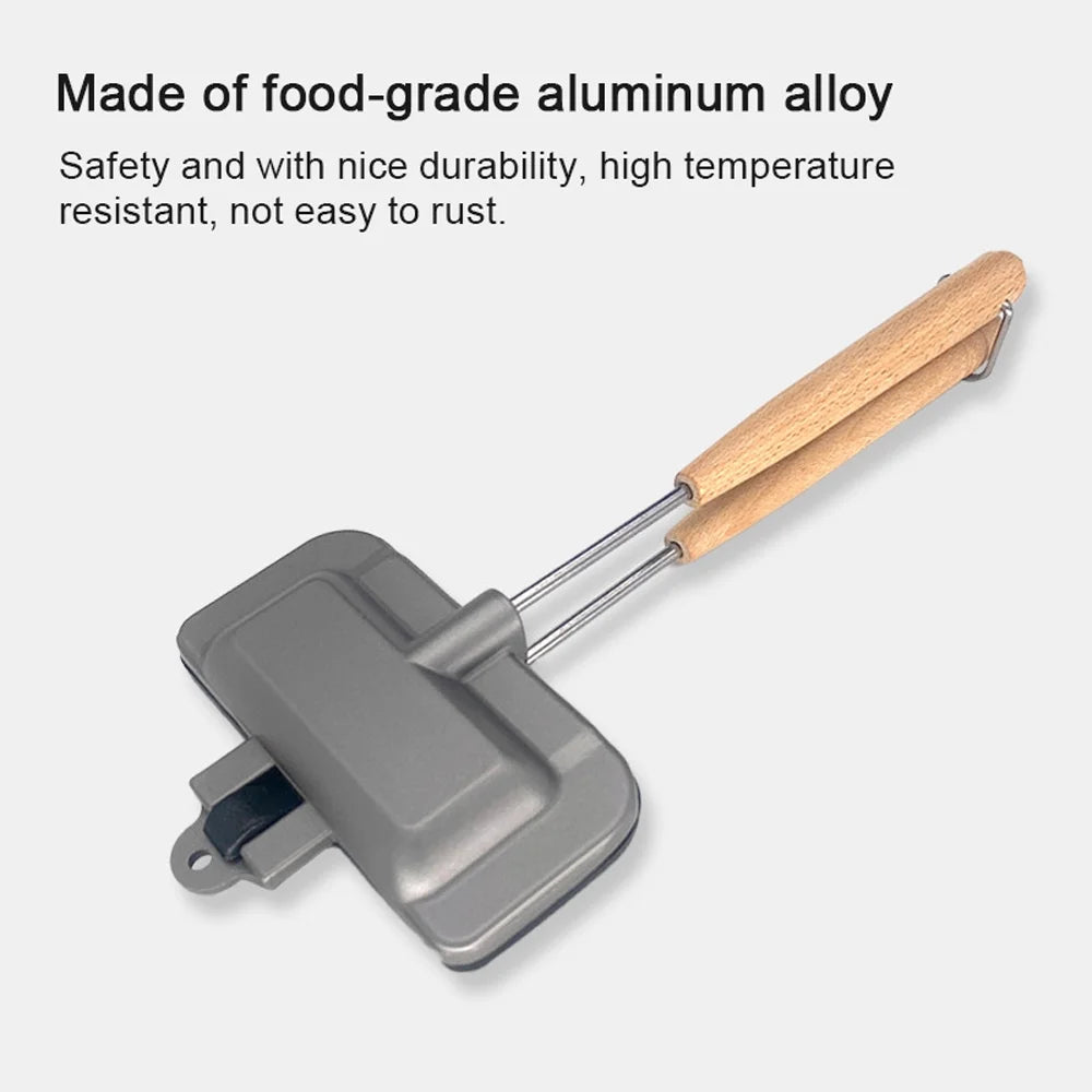 Double-Sided Non-Stick Aluminum Sandwich Maker with Removable Handle K40383