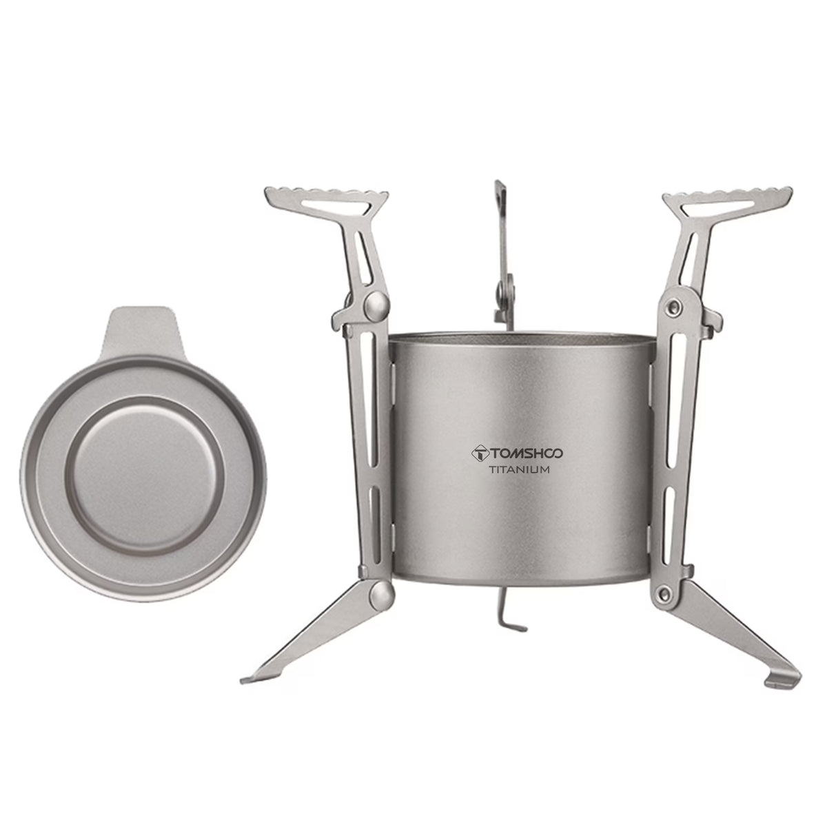 Alcohol Stove with Lid Foldable Legs and Pot Supports M415147