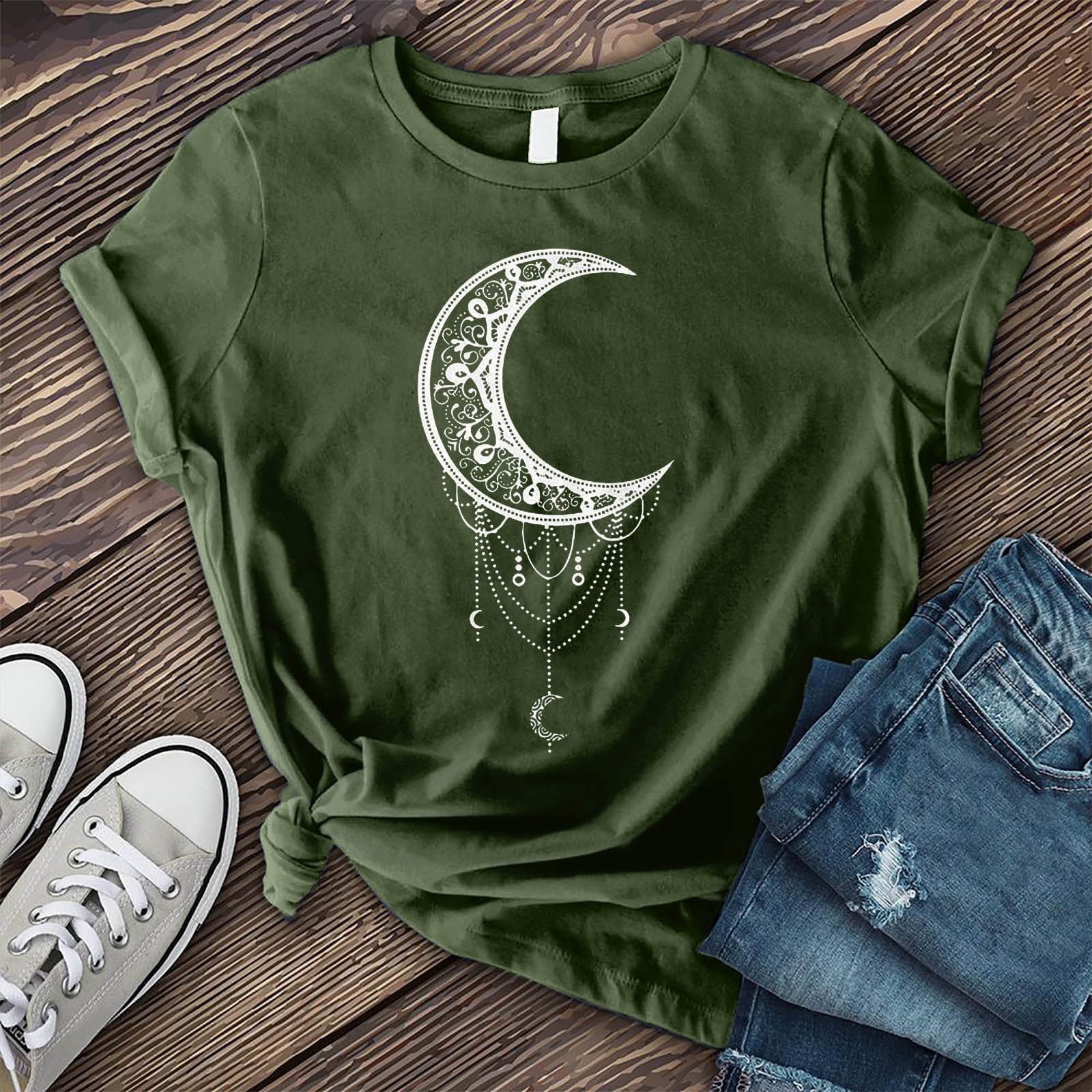 Moon Printed Short Sleeve T-Shirt R256085