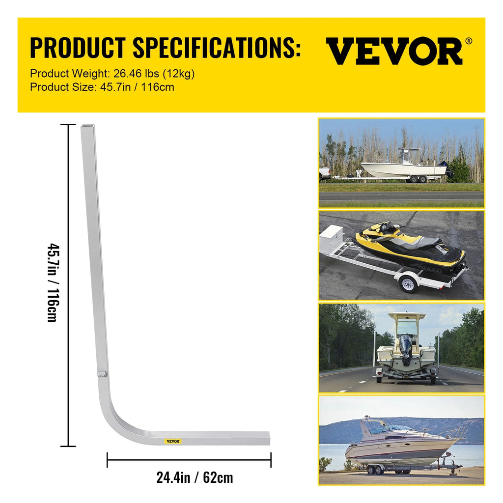 Boat Trailer Guide-on, 46", One Pair Aluminum, Adjustable Width, Complete Mounting Accessories V344