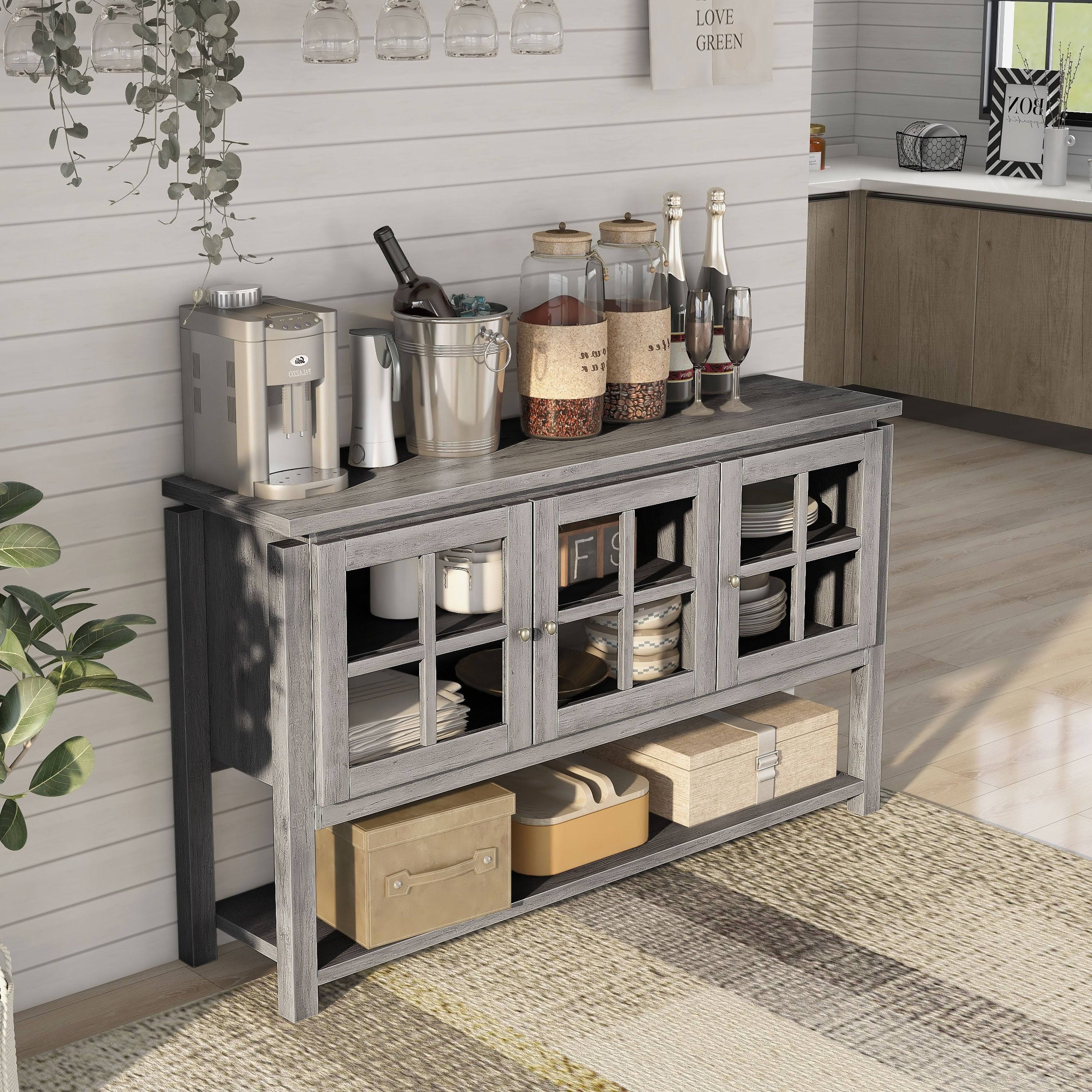Black Contemporary Buffet Table M7483