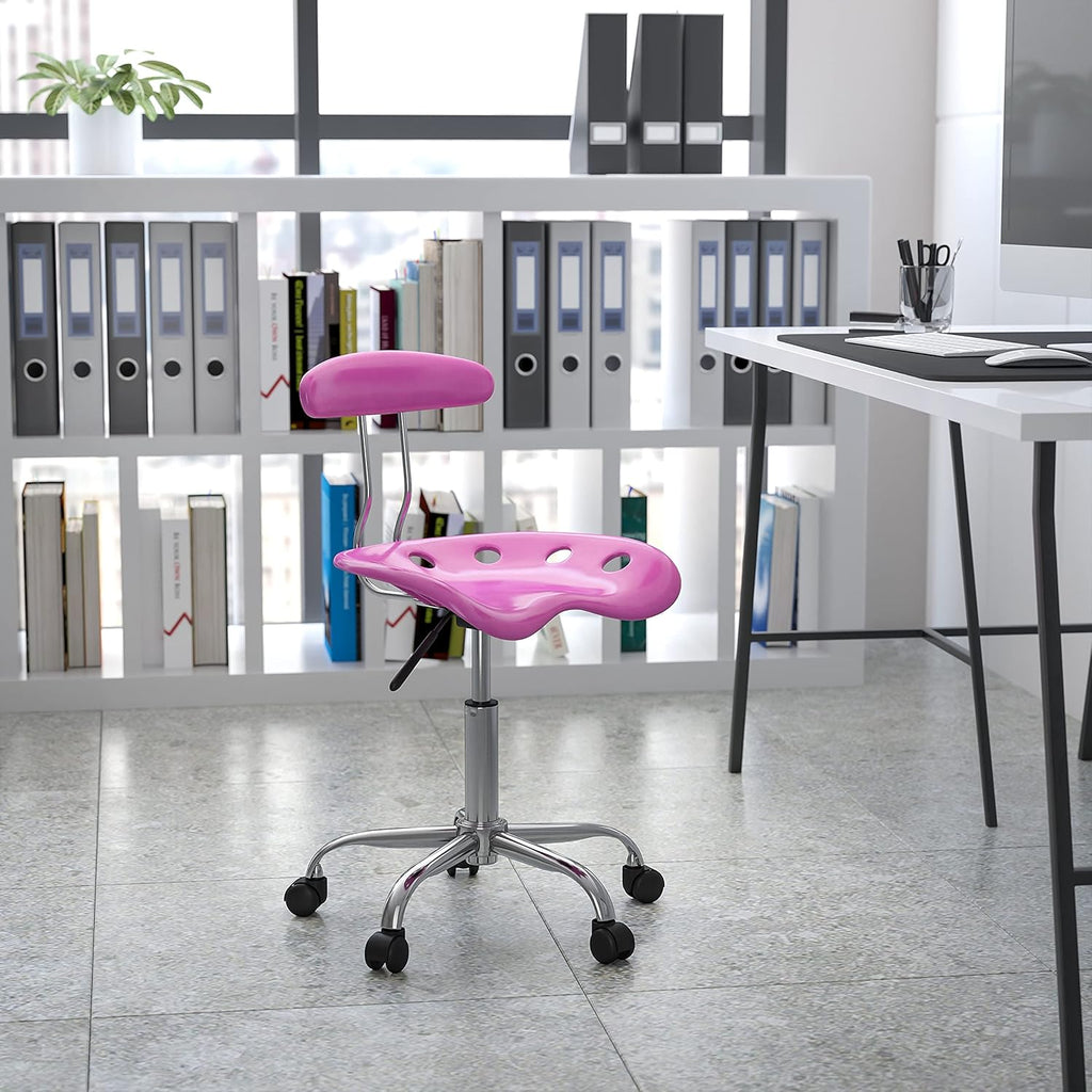 Black and Chrome Drafting Stool with Tractor Seat Pack of 2 O838