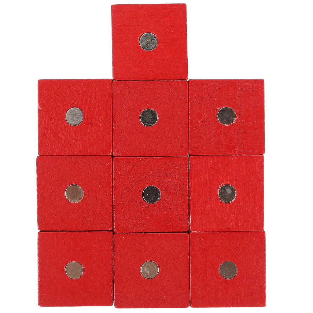 10pcs Wooden Magnetic Cubic Blocks Building Toy W133