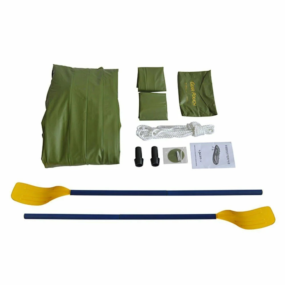 4 Person Inflatable Boat Raft Set with Oars & Air Pump X600