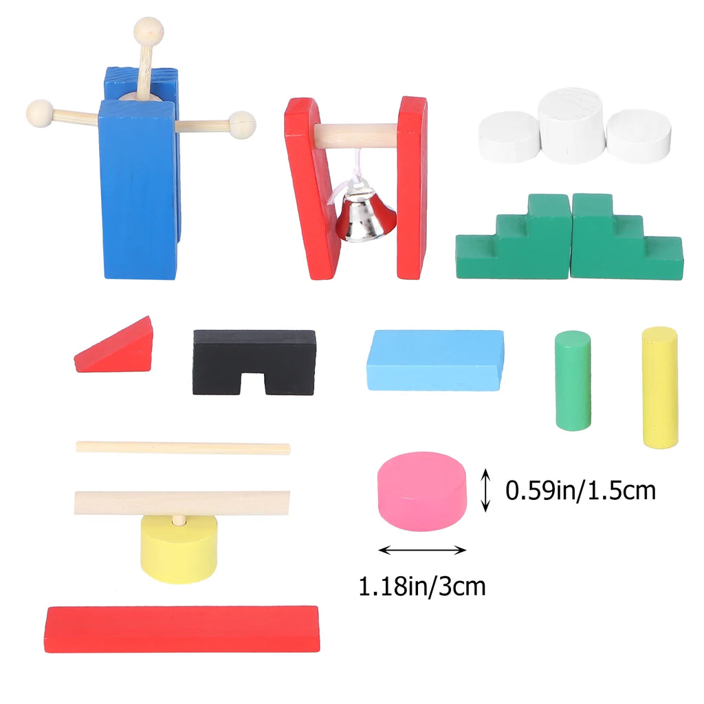 Wooden Domino Blocks Building Toy Educational Toys F997090