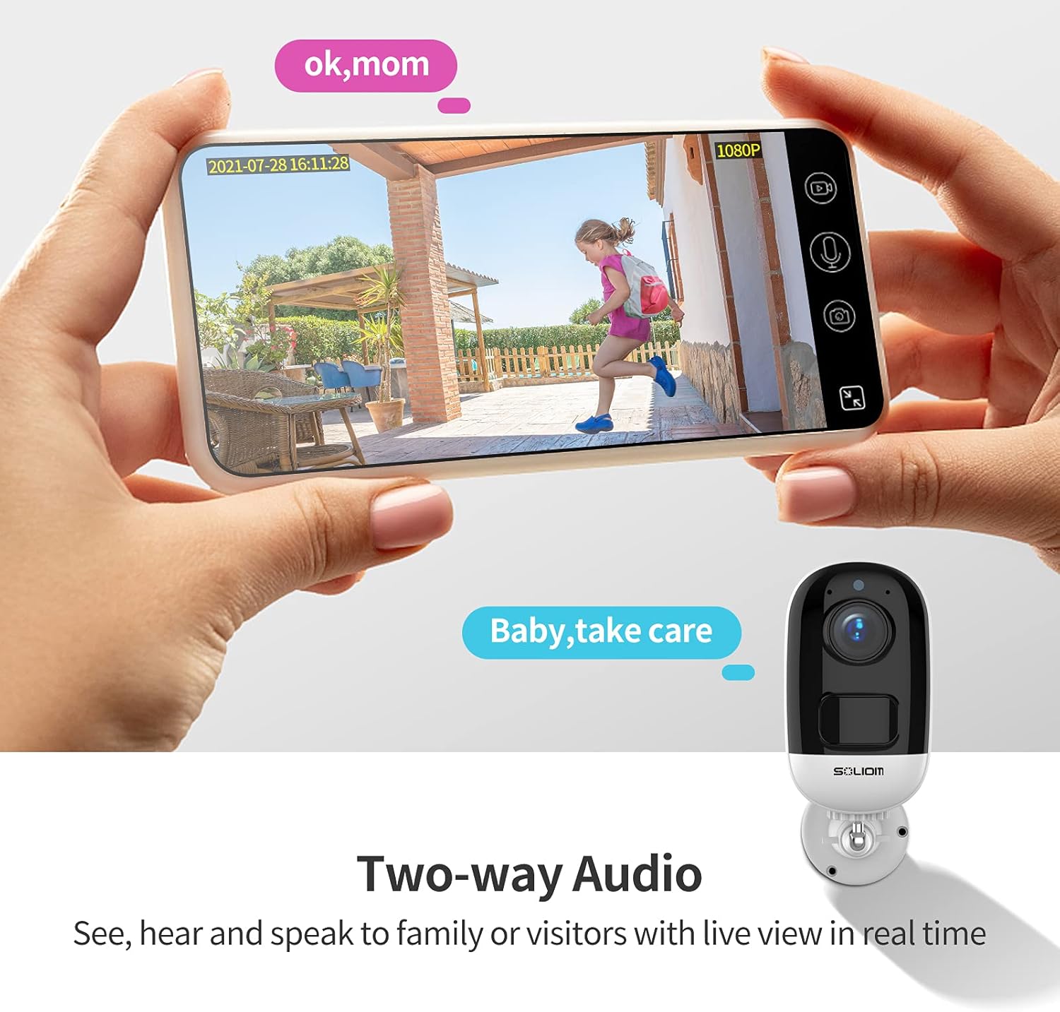 1080P WiFi Security Camera with Night Vision and 2-Way Audio U2325