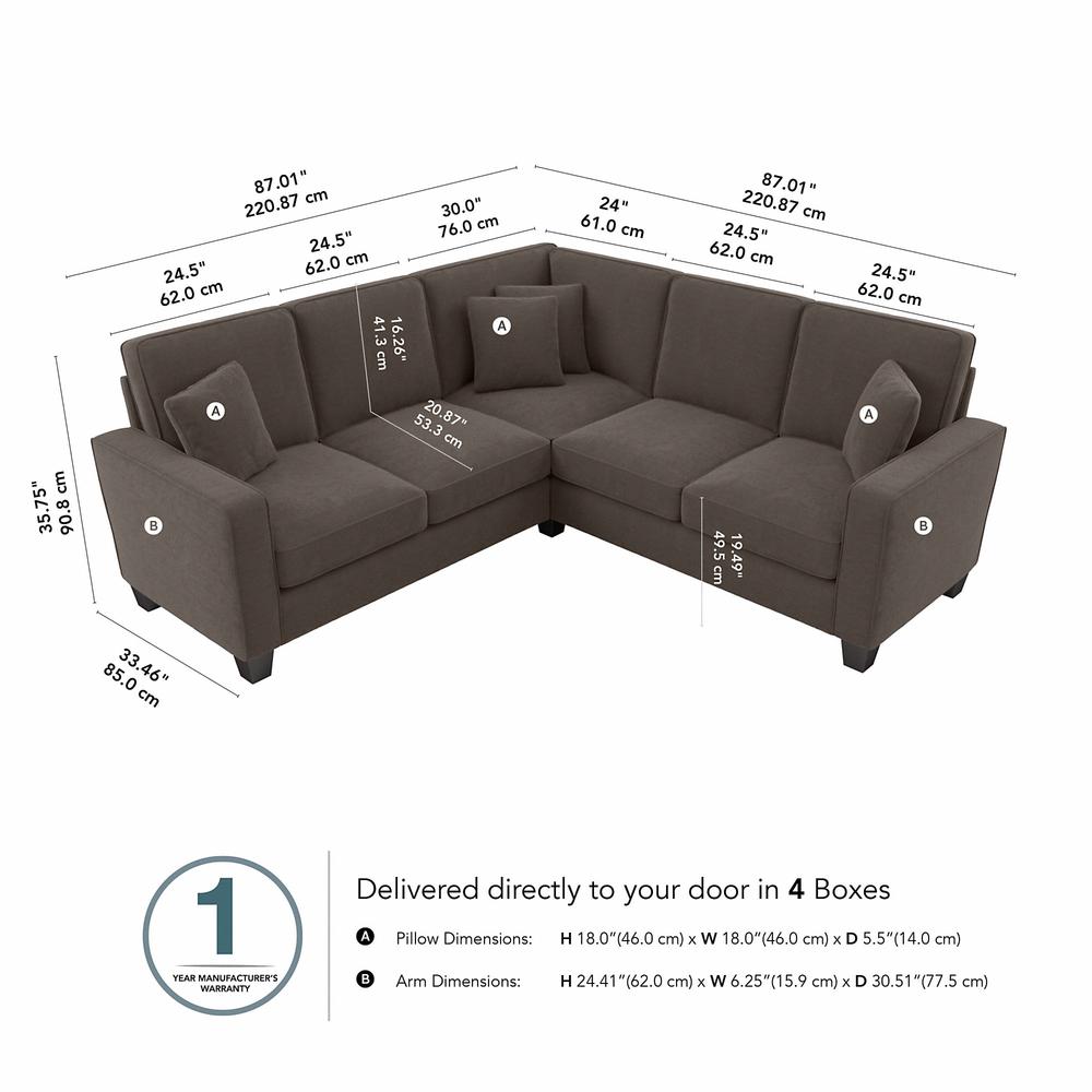 Chocolate Brown Microsuede L Shaped Sectional Couch F85094