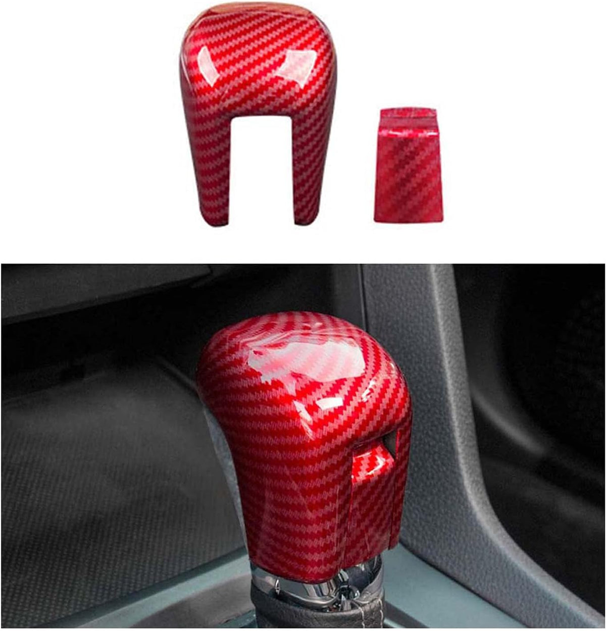 Black Carbon Fiber Gear Shift Knob Cover H9800