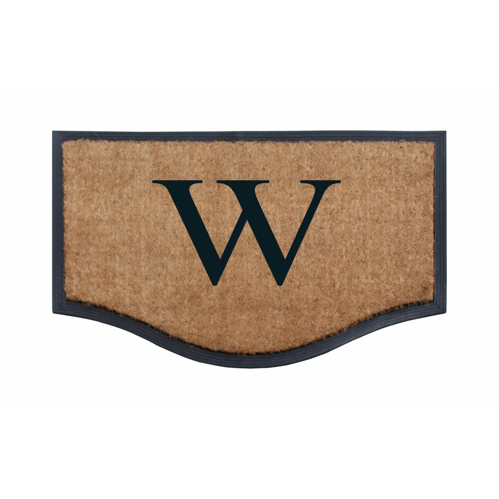 Black/Beige Rubber and Coir Non-Slip Extra Large Door Mat R876