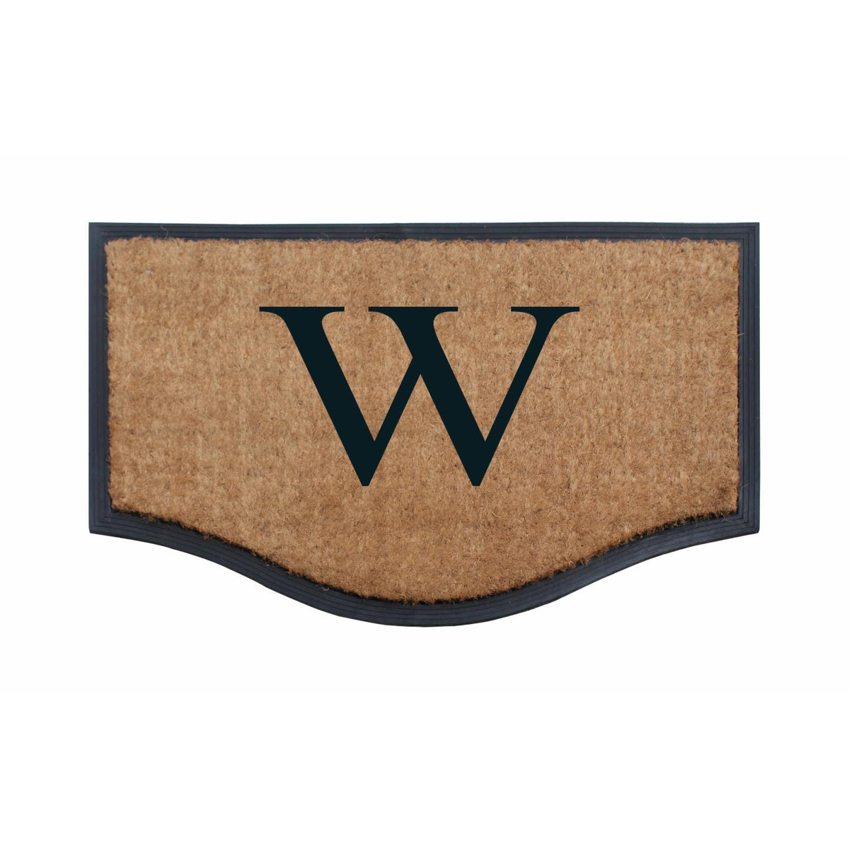 Black/Beige Rubber and Coir Non-Slip Extra Large Door Mat R876