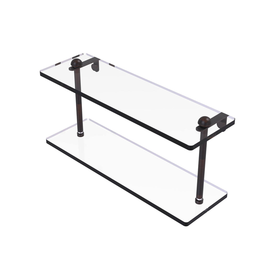 16 inch Two Tiered Glass Shelf Venetian Bronze X13703