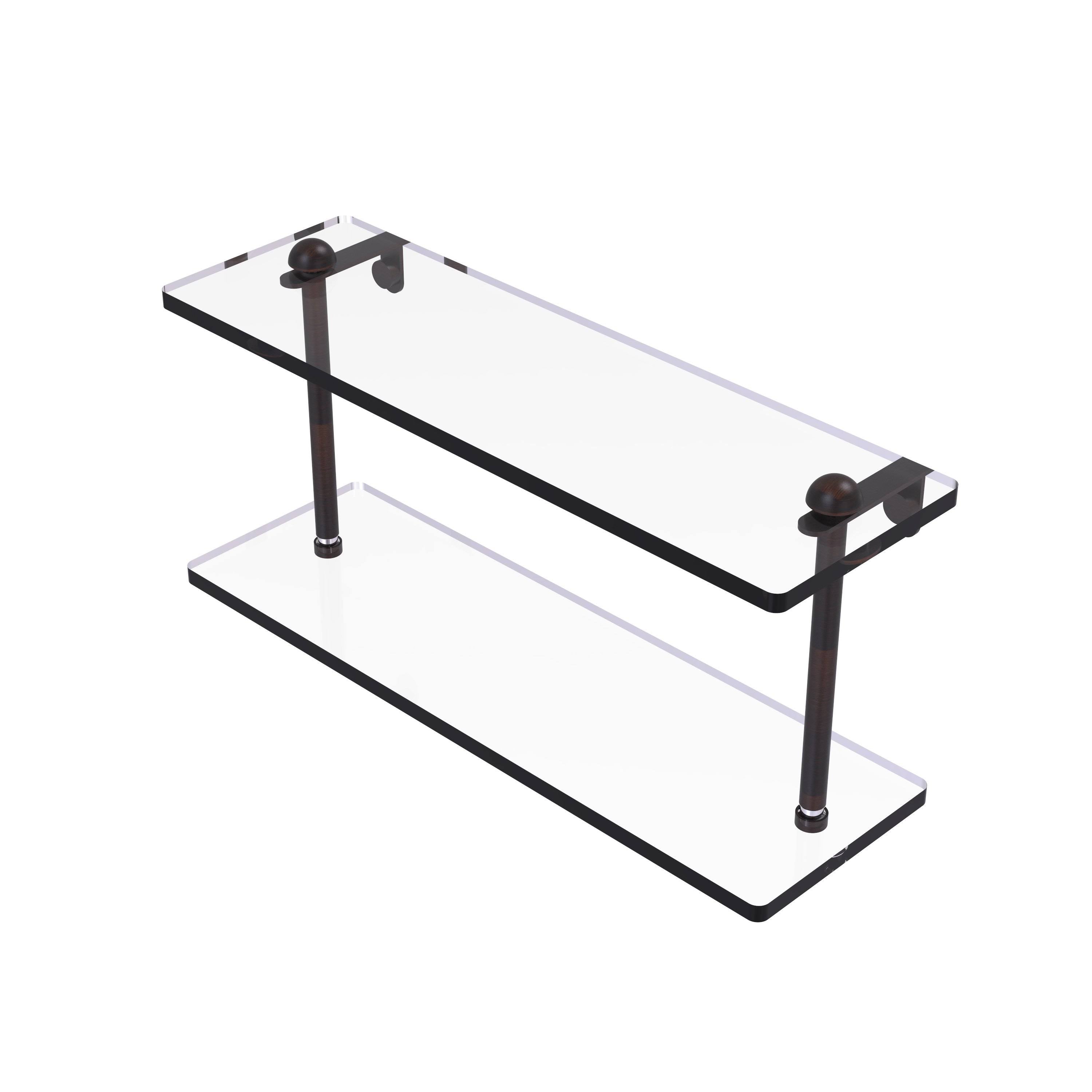 16 inch Two Tiered Glass Shelf Venetian Bronze X13703