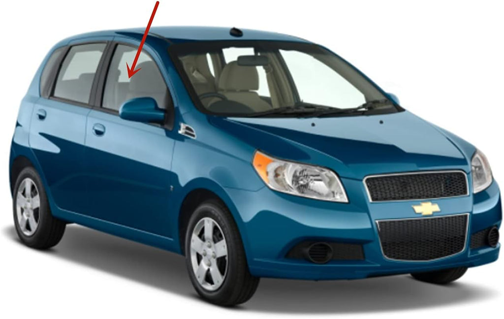 Passenger Side Front Door Window Glass Compatible with Chevrolet Aveo 2004-2011, Pack of 2 D193