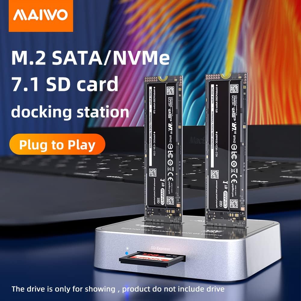 2 Bay M.2 NVMe SATA Dual Protocol Docking Station with USB3.1 GEN2 A79522