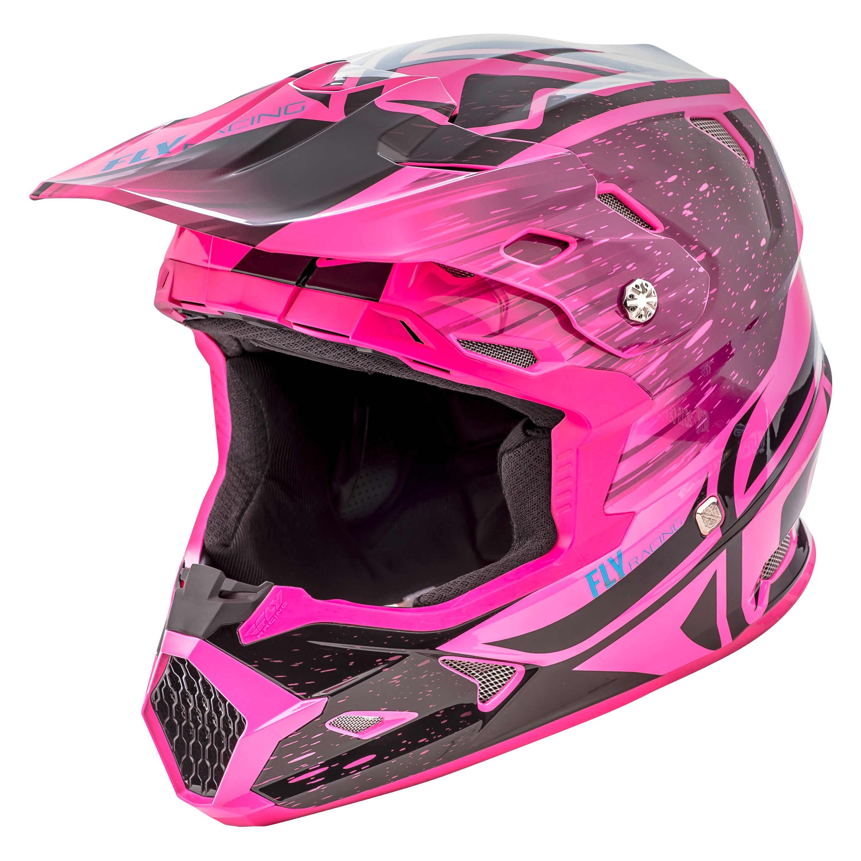 Youth Helmet Black/Neon Pink Small E804