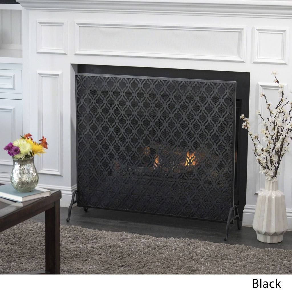 Black Iron Fireplace Screen B347