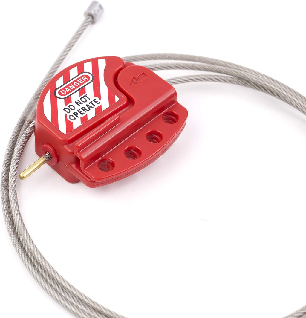 6 ft Adjustable Steel Cable Lockout Tagout Lock with Vinyl Coating V8330