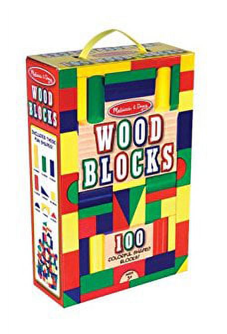 100 Blocks Wooden Building Blocks Set in 4 Colors and 9 Shapes C13284