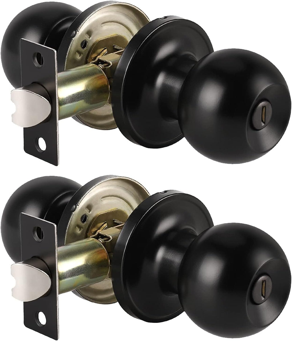 10 Pack Keyed Alike Matte Black Exterior Door Knobs with Lock and Key R755