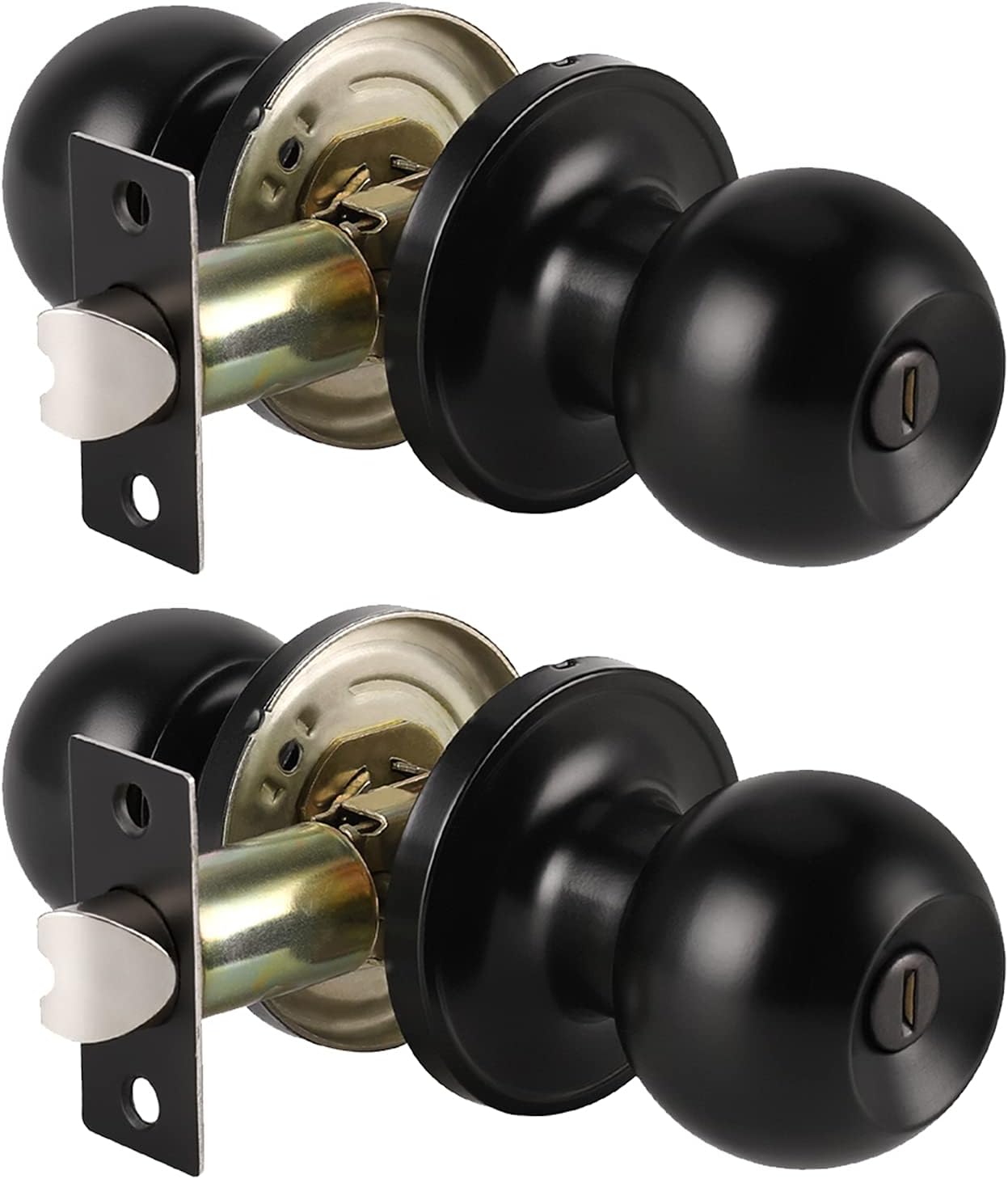 10 Pack Keyed Alike Matte Black Exterior Door Knobs with Lock and Key R755