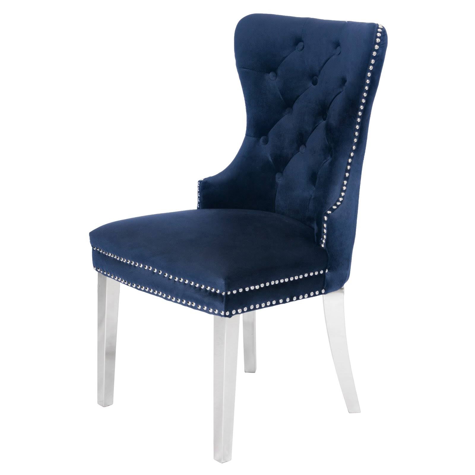 Navy Blue Button Tufted Dining Side Chair Set of 2 K745642