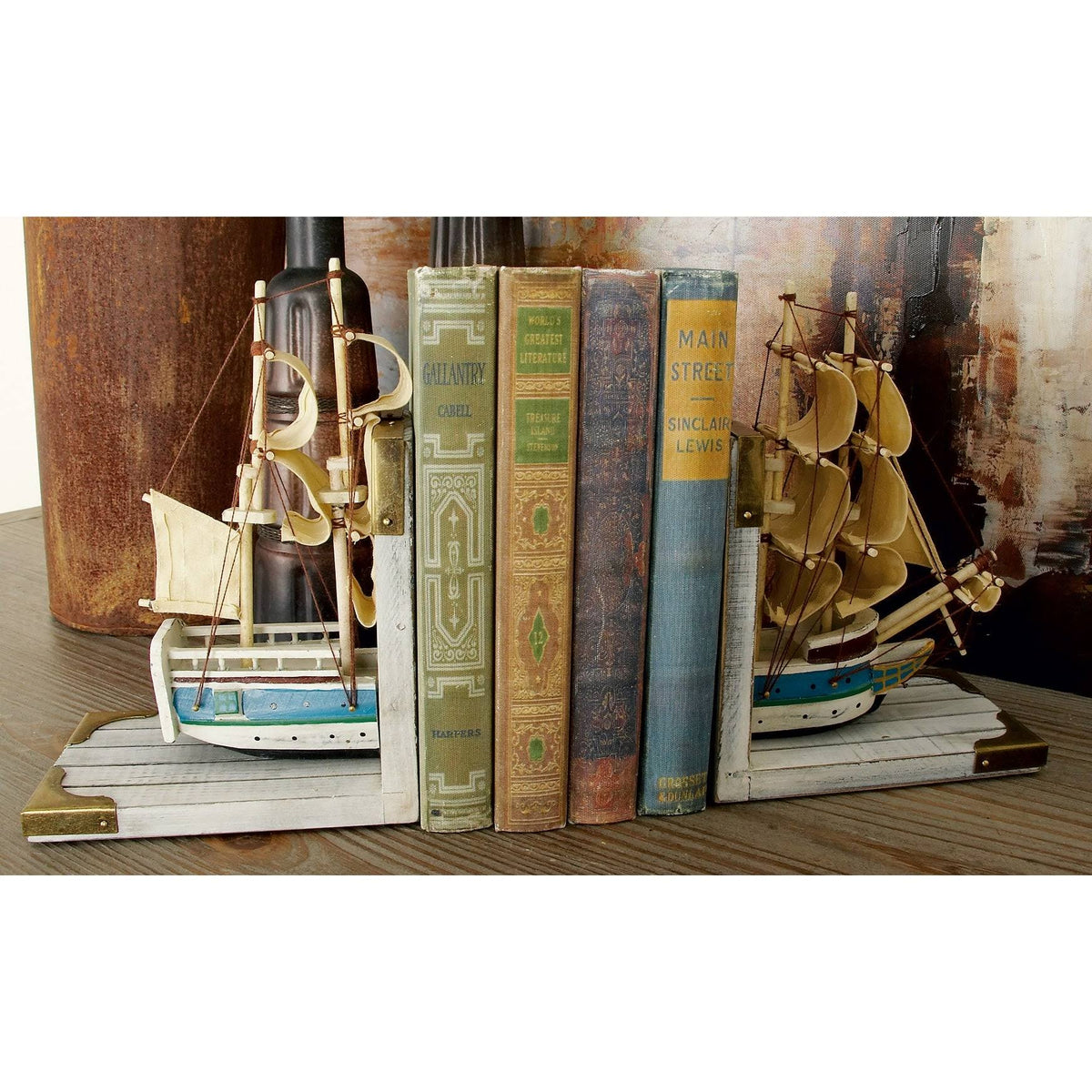 Nautical Trade Ship Book Ends K16139
