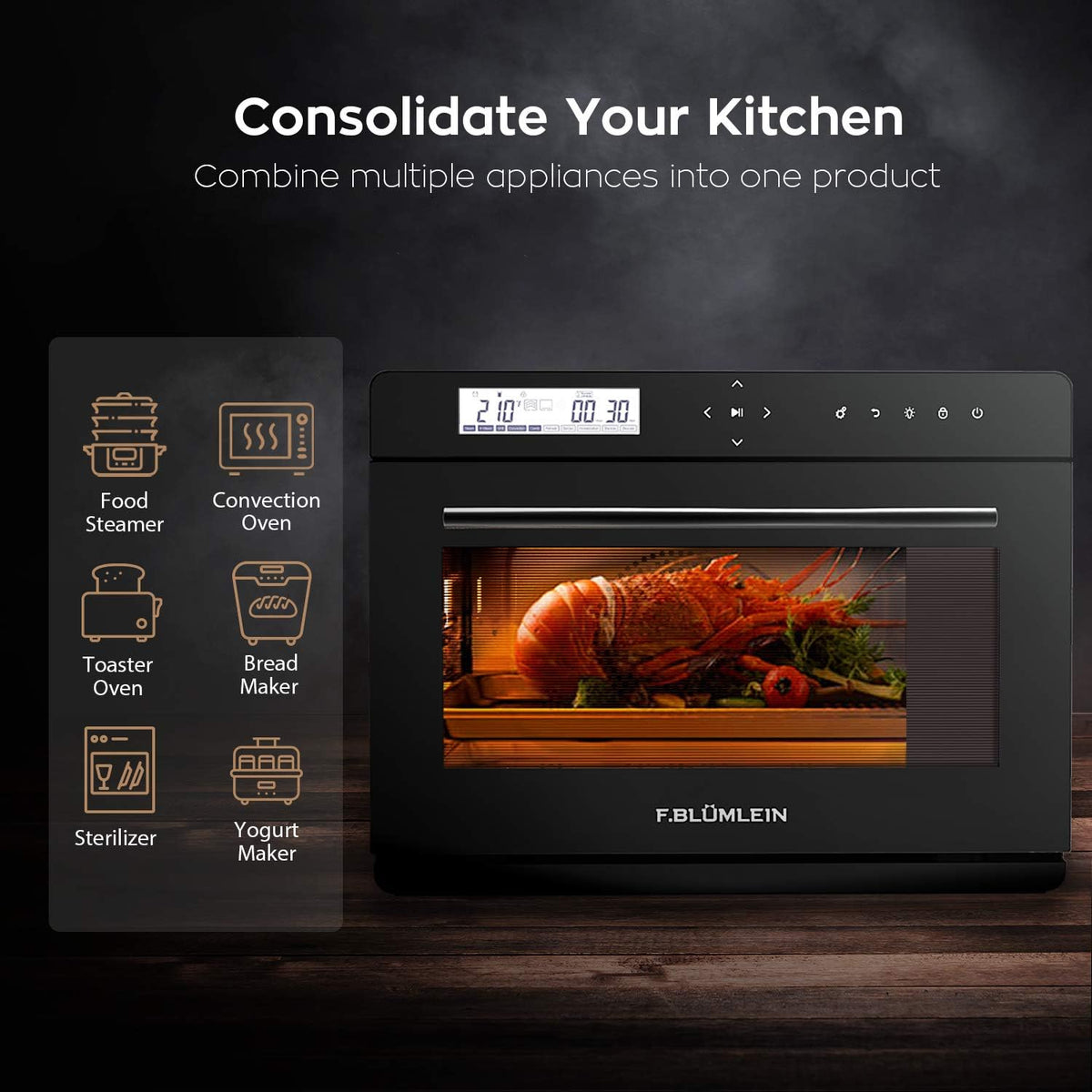 Steam Convection Oven Countertop 34 Qt T5014