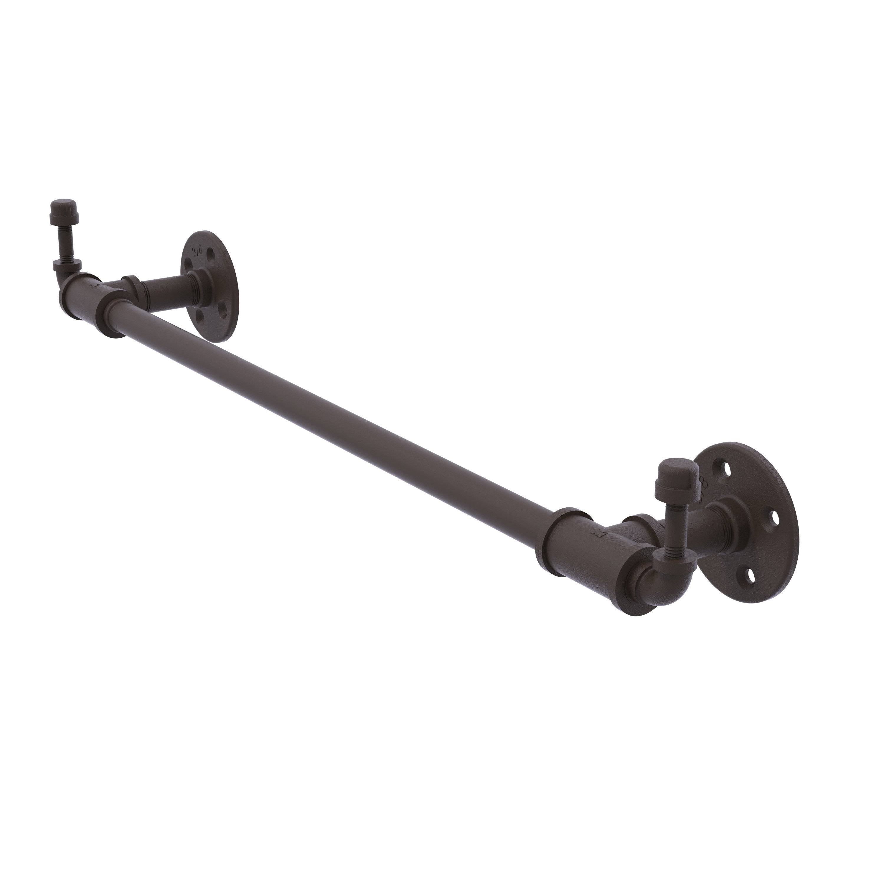 Antique Bronze Towel Bar with Integrated Hooks N3693