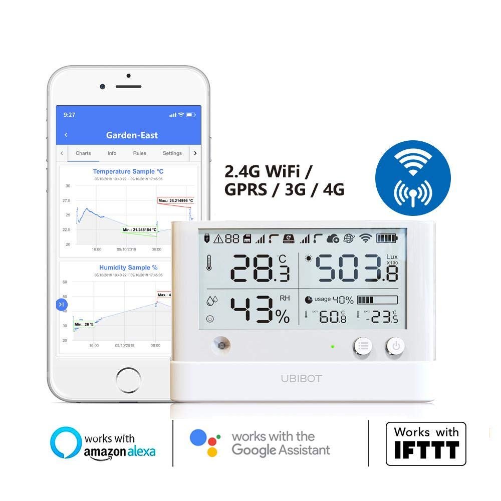 Wireless Smart Temperature Humidity Light Sensor WiFi Data Logger A482