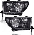 Headlights for 2007-2013 Toyota Tundra 2008-2017 Sequoia, Left+Right Clear Lens Chrome Housing Amber Reflector E111891