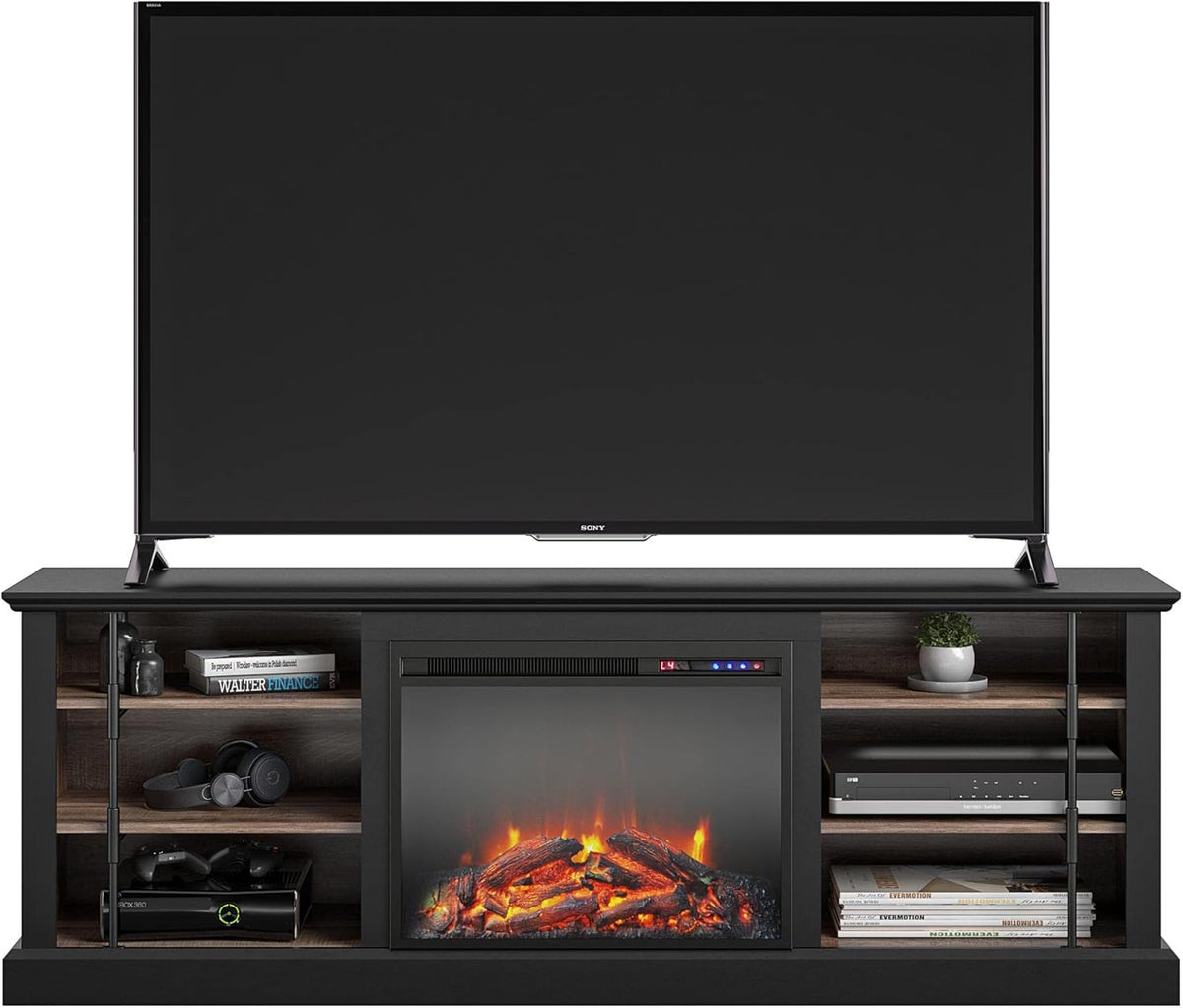 Black Fireplace Stand for TVs up to 70" G8858