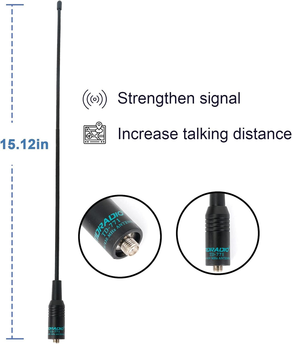 2 Pack Ham Radio Handheld Two Way Radio with Rechargeable 3800mAh Extended Battery M833