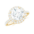 14K Yellow Gold Moissanite Halo Engagement Ring W208370