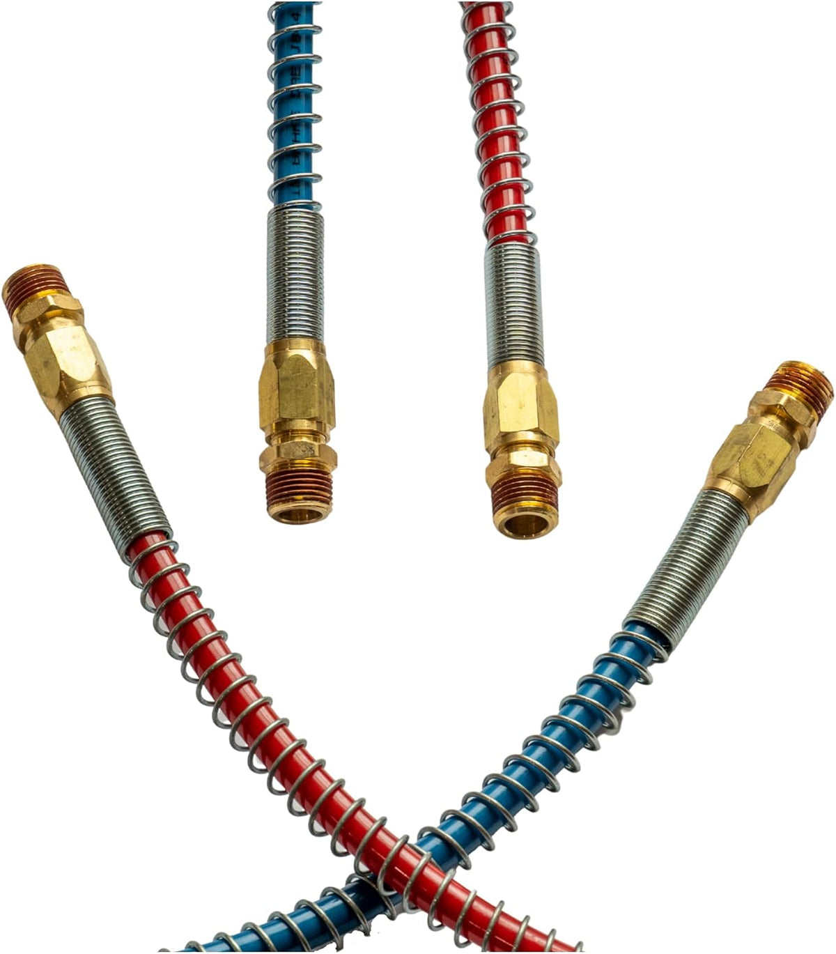Red & Blue Coiled Air Brake Hoses with 12" & 40" Leads, Pack of 2 X4756