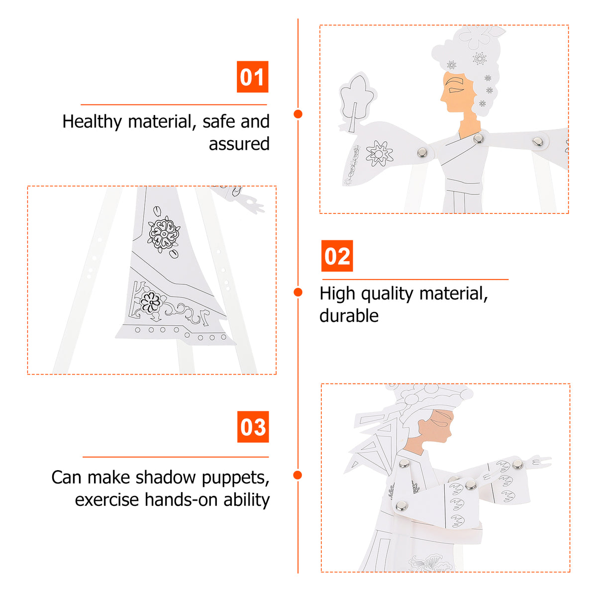 DIY Material Kit Toys for Toddlers Shadow Puppetry Making Tools Chinese Handmade Materials Child E20409