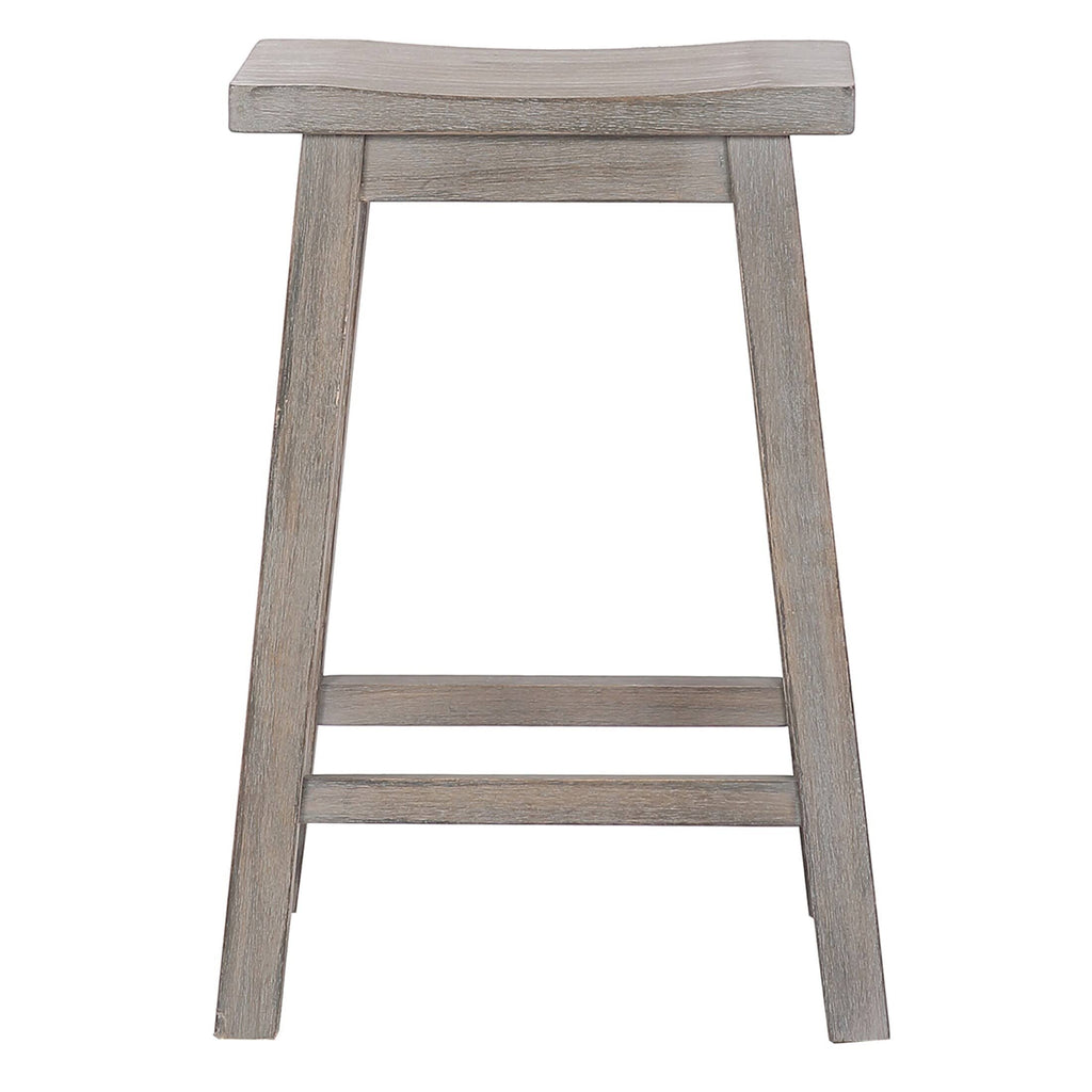 Solid Wood Saddle Counter Stool Open Gray Z502